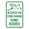 Signmission Reserved for Stork Parking Permit Requir Heavy-Gauge Aluminum Sign, 12" x 18", A-1218-23172 A-1218-23172 - alternate 1